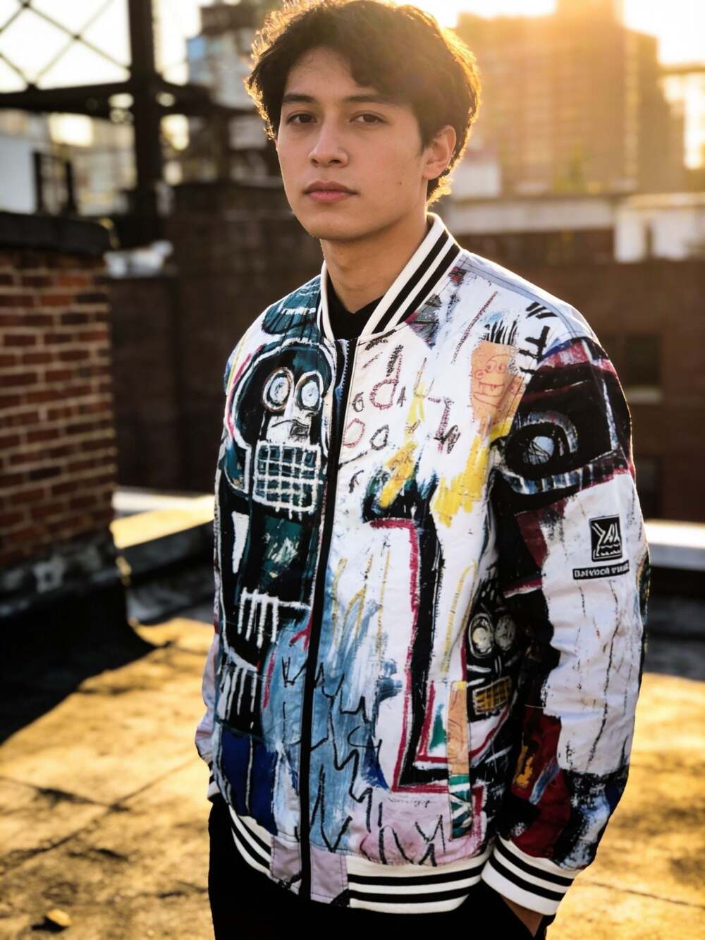 Members Only Jean-Michel Basquiat Collaboration All-Over Print Bomber Jacket